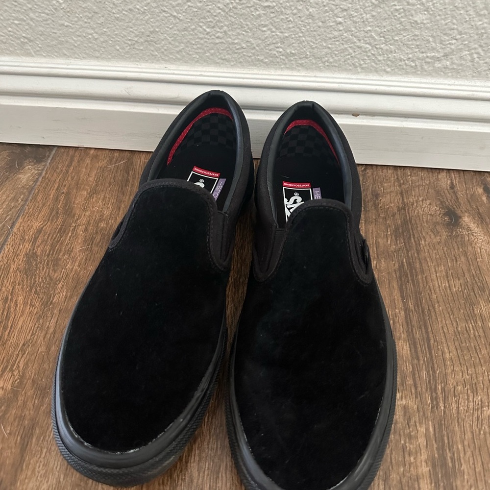 Vans Men's Black Suede Slip-On Sneakers
